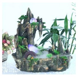 美爆樹(shù)脂噴泉擺件