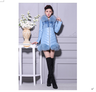 季美熙女裝產(chǎn)品-天藍色羽絨服