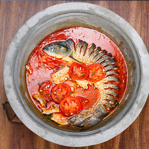 壹鍋蒸能量蒸汽石鍋魚(yú)-紅湯番茄石鍋魚(yú)