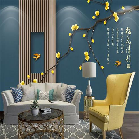 神奇金屬裝飾畫(huà)-梅花清韻背景墻